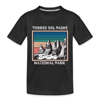 Nationalpark Torres del Paine, Eisberge in Chile - Kinder Premium Bio T-Shirt - Schwarz - Vorne
