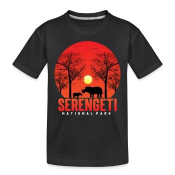 Safari animalier dans le parc national de Rhino Serengeti be - T-shirt bio Premium Enfant - noir - Devant