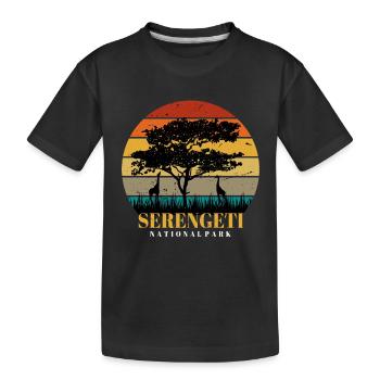 Girafe Serengeti Safari Afrique Parc National Tansa - T-shirt bio Premium Enfant - noir - Devant