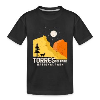 Chili : Parc national Torres del Paine avec glace bleue - T-shirt bio Premium Enfant - noir - Devant