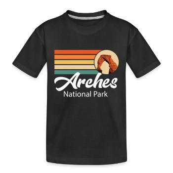 Parc national des Arches dans l’Utah Souvenir Camping Canyo - T-shirt bio Premium Enfant - noir - Devant