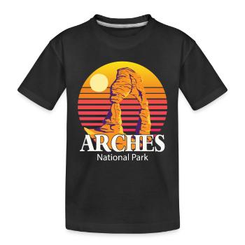 Parc national des Arches dans l’Utah avec les montagnes Canyons - T-shirt bio Premium Enfant - noir - Devant