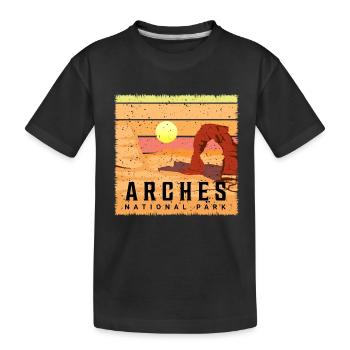 Souvenir du parc national Randonnée rétro des arches de l’Utah - T-shirt bio Premium Enfant - noir - Devant