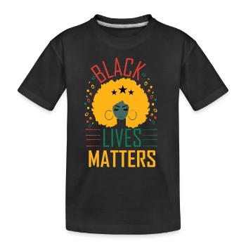 Black Lives Matter Nationaler Freiheitstag Melanin - Kinder Premium Bio T-Shirt - Schwarz - Vorne