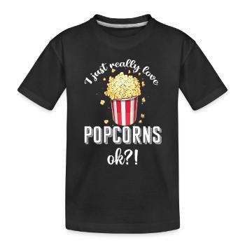 Popcorn Movies Movie Night - Kids' Premium Organic T-Shirt - black - Front