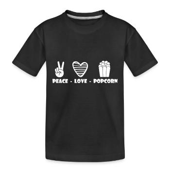 Popcorn Movies Cinema Movie Night Horror - Kids' Premium Organic T-Shirt - black - Front