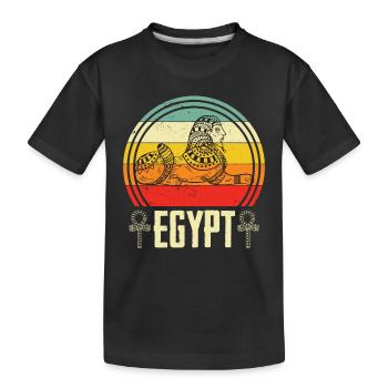 Egypte Pharaon Anubis Sphinx Pyramides d’égyptologie - T-shirt bio Premium Enfant - noir - Devant