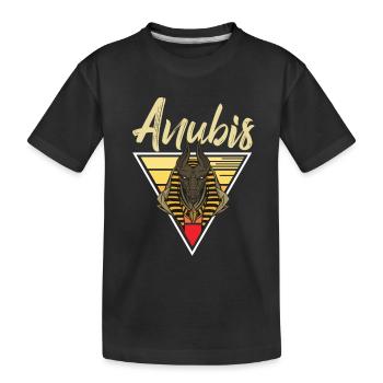 Anubis Pharaon Egyptologie Dieu des morts Egypte S - T-shirt bio Premium Enfant - noir - Devant