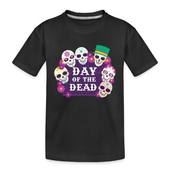 Jour des morts Sugar Skull Fête mexicaine - T-shirt bio Premium Enfant - noir - Devant