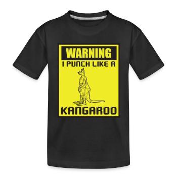 Kangaroo Punch Australien Beuteltiere Lustiges Kän - Kinder Premium Bio T-Shirt - Schwarz - Vorne