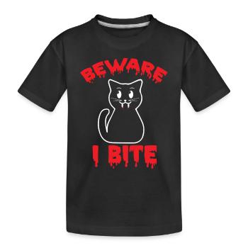 Vampirkatzen-Halloween-Party-Blutbiss-Albtraum-Kat - Kinder Premium Bio T-Shirt - Schwarz - Vorne