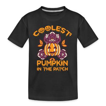 Kürbis-Blumen-Halloween-Party-Albtraum Fröhliches - Kinder Premium Bio T-Shirt - Schwarz - Vorne