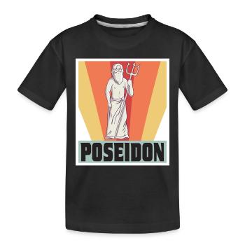 Poseidon Gott Griechische Mythologie Antikes Griec - Kinder Premium Bio T-Shirt - Schwarz - Vorne