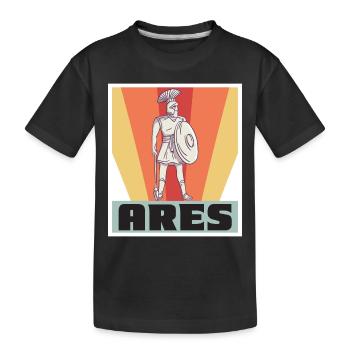 Ares Griechenland Gott Griechische Mythologie Anti - Kinder Premium Bio T-Shirt - Schwarz - Vorne