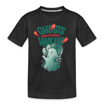 Geist will nur Spaß haben Halloween-Party-Albtraum - Kinder Premium Bio T-Shirt - Schwarz - Vorne