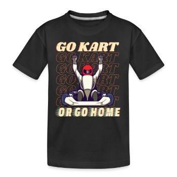 Gokart Racer Rundenrennen Rennstrecke Rennspaß - Kinder Premium Bio T-Shirt - Schwarz - Vorne