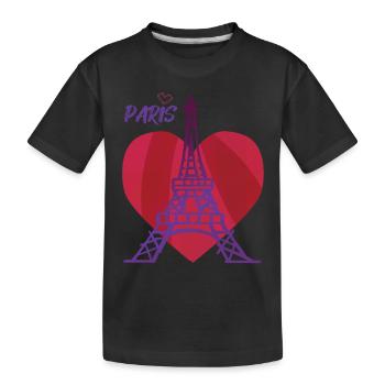 Eiffelturm-Herz-Liebes-Andenken-französische Liebe - Kinder Premium Bio T-Shirt - Schwarz - Vorne