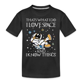 Espace Planètes Système solaire Galaxie Voie lactée - T-shirt bio Premium Enfant - noir - Devant