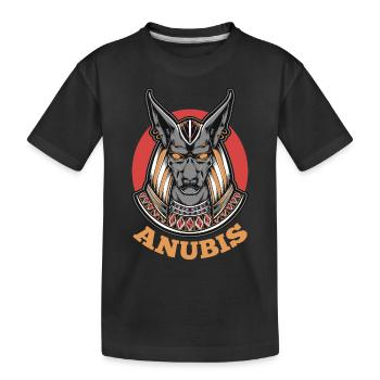 Anubis Ägypten Pyramiden Ägyptologe Ägyptens Gott - Kinder Premium Bio T-Shirt - Schwarz - Vorne