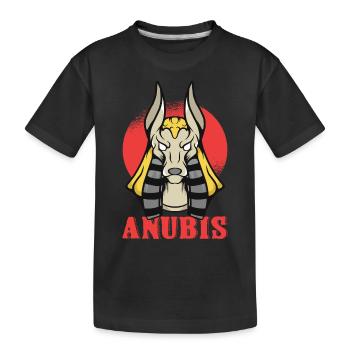 Anubis niedlicher Ägyptologe Pyramiden Ägypten Sou - Kinder Premium Bio T-Shirt - Schwarz - Vorne