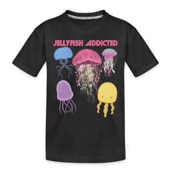 Jellyfish Addicted Sea Souvenir Ocean Life Underwater - Kids' Premium Organic T-Shirt - black - Front
