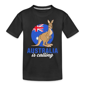 Kangaroo Australia appelle le drapeau de l’outback mignon K - T-shirt bio Premium Enfant - noir - Devant