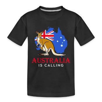 L’Australie appelle les kangourous mignons de l’outback - T-shirt bio Premium Enfant - noir - Devant