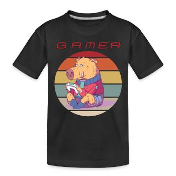 Funny Video Games Retro Console Games and Gamer Ga - Kids' Premium Organic T-Shirt - black - Front