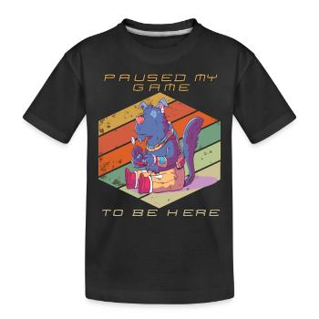 Video Games Paused My Game Retro Gaming Funny Game - Kids' Premium Organic T-Shirt - black - Front
