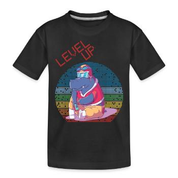Niveau vers le haut Gamer Jeux vidéo Retro Vintage Gaming Où - T-shirt bio Premium Enfant - noir - Devant