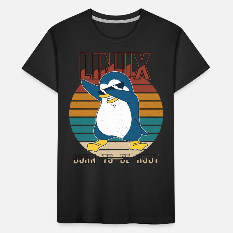 Linux Born To Be Root Cool Penguin Nerd Programmin Kids' Premium Organic T-Shirt