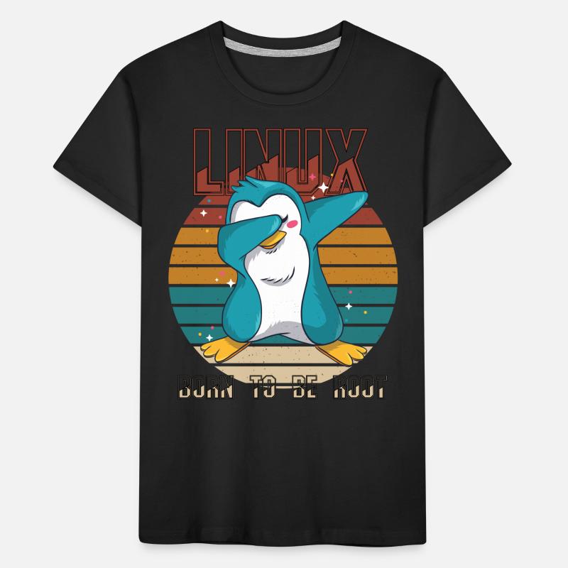 Geek Born To Be Root Linux Penguin Nerd Programmer Kinder Premium Bio T-Shirt