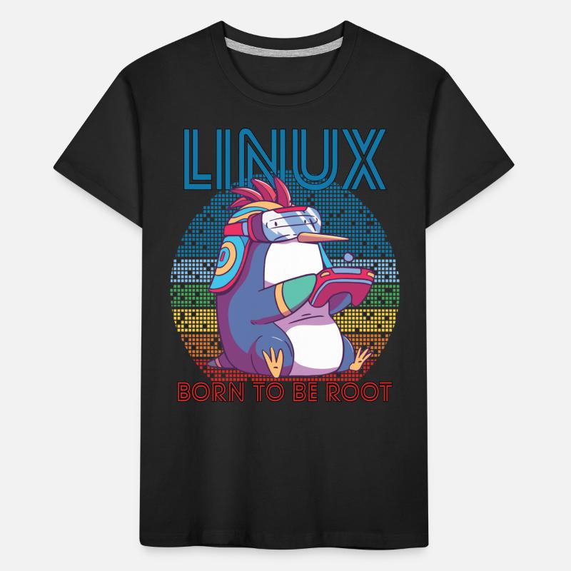 Linux Gamer Penguin Root Party Geek Programmer Adm Kids' Premium Organic T-Shirt