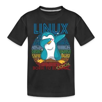 Linux Cool Born To Be Root Cute Penguin Geek Admin - T-shirt bio Premium Enfant - noir - Devant