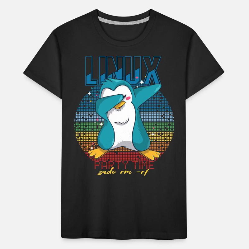 Linux Party Sudo Root Geek Mignon Pingouin Nerd Progr T-shirt bio Premium Enfant