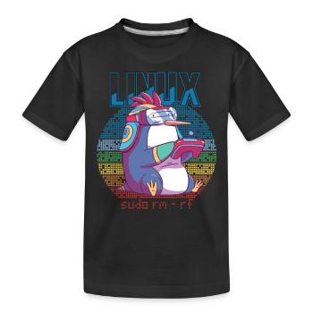 Linux Gamer Sudo Root Geek Admin Penguin Nerd Prog - T-shirt bio Premium Enfant - noir - Devant