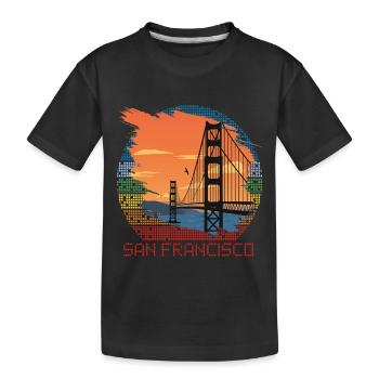 San Francisco Golden Gate Bridge en Californie Sun - T-shirt bio Premium Enfant - noir - Devant