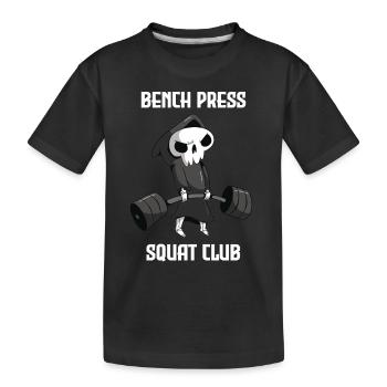 Bench Press Squad Club Workout Grim Reaper Training - Kids' Premium Organic T-Shirt - black - Front