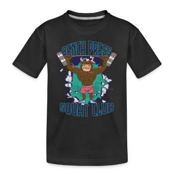 Bench Press Squad Club Bull Workout Strength Training - Kids' Premium Organic T-Shirt - black - Front