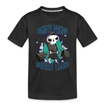 Bench Press Squad Club Till Death Workout Krafttra - Kids' Premium Organic T-Shirt - black - Front