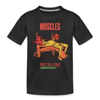 Muscles de développé couché, la tension de poids de l’entraînement thoracique - T-shirt bio Premium Enfant - noir - Devant