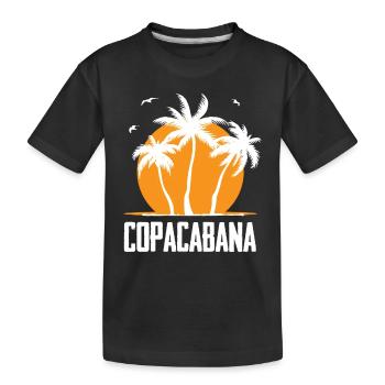 Copacabana Rio Palmiers Plage d’été Soleil Vagues U - T-shirt bio Premium Enfant - noir - Devant