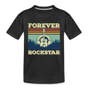 Guitare Rétro Guitariste Rock Guitare Musicien Chanteur - T-shirt bio Premium Enfant - noir - Devant