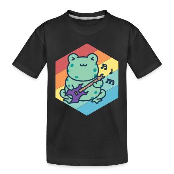 Mignon Guitariste-Grenouille-Guitare-Rock-Guitare-Musici - T-shirt bio Premium Enfant - noir - Devant
