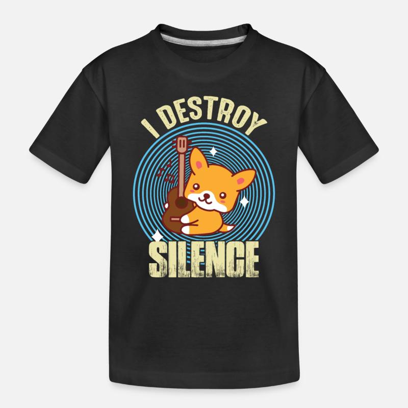Guitare Destroy Silence Nice Fox guitariste Rockgi - T-shirt bio Premium Enfant - noir