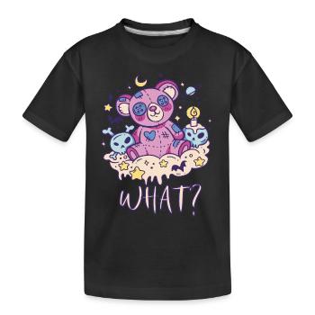 Lustiger Teddy-Schädel-Albtraum, was? Mörderischer - Kinder Premium Bio T-Shirt - Schwarz - Vorne