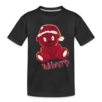 Lustiger Weihnachts-Teddy-Albtraum Was? Mörderisch - Kinder Premium Bio T-Shirt - Schwarz - Vorne