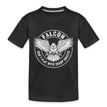 Falke Scharfe Objekte Falknerei Ornithologe Adler - Kinder Premium Bio T-Shirt - Schwarz - Vorne