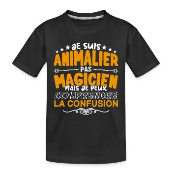 Animalier | Animalier pas Magicien | Meilleur Anim - T-shirt bio Premium Enfant - noir - Devant