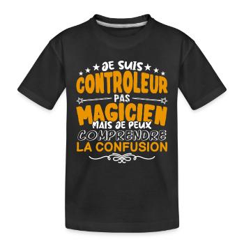 Controleur | Controleur pas Magicien | Meilleur Co - T-shirt bio Premium Enfant - noir - Devant